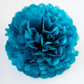 Peacock tissue paper pom pom