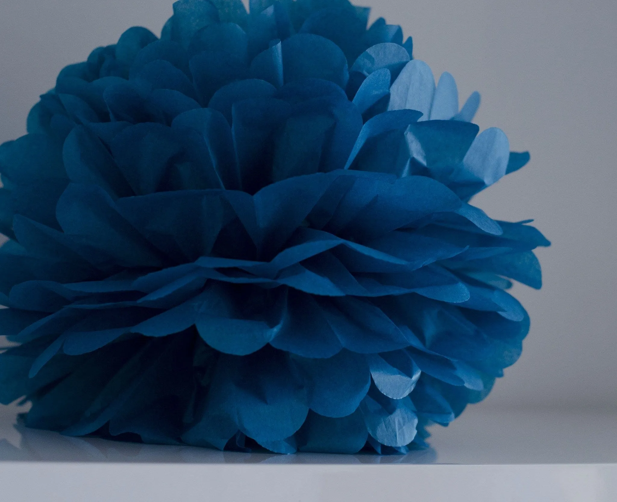 Peacock tissue paper pom pom