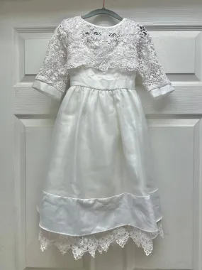 Prim and Proper White Lace Accent Communion Dress
