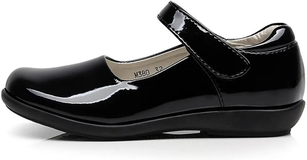 rismart Girls' Hook & Loop Oxfords Dress Shoes Cute Patent Leather Princess School Uniform Party Mary Janes