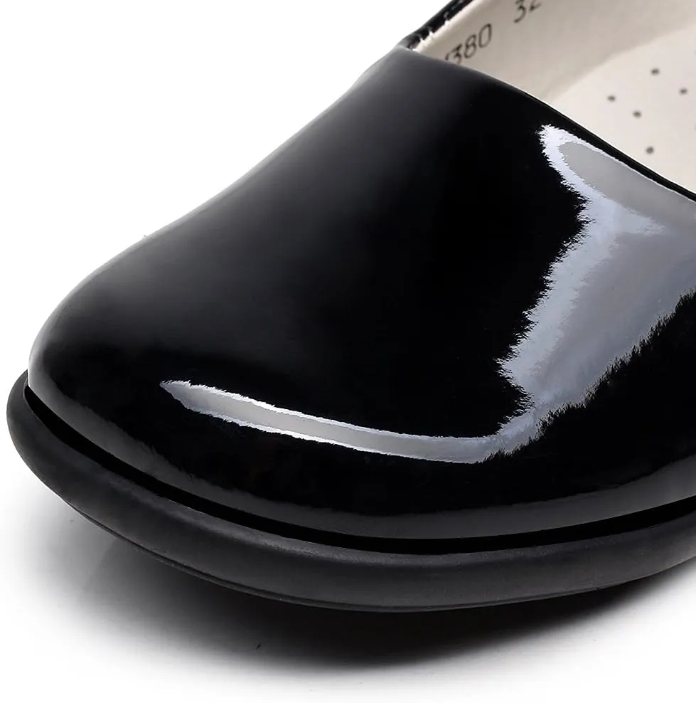 rismart Girls' Hook & Loop Oxfords Dress Shoes Cute Patent Leather Princess School Uniform Party Mary Janes