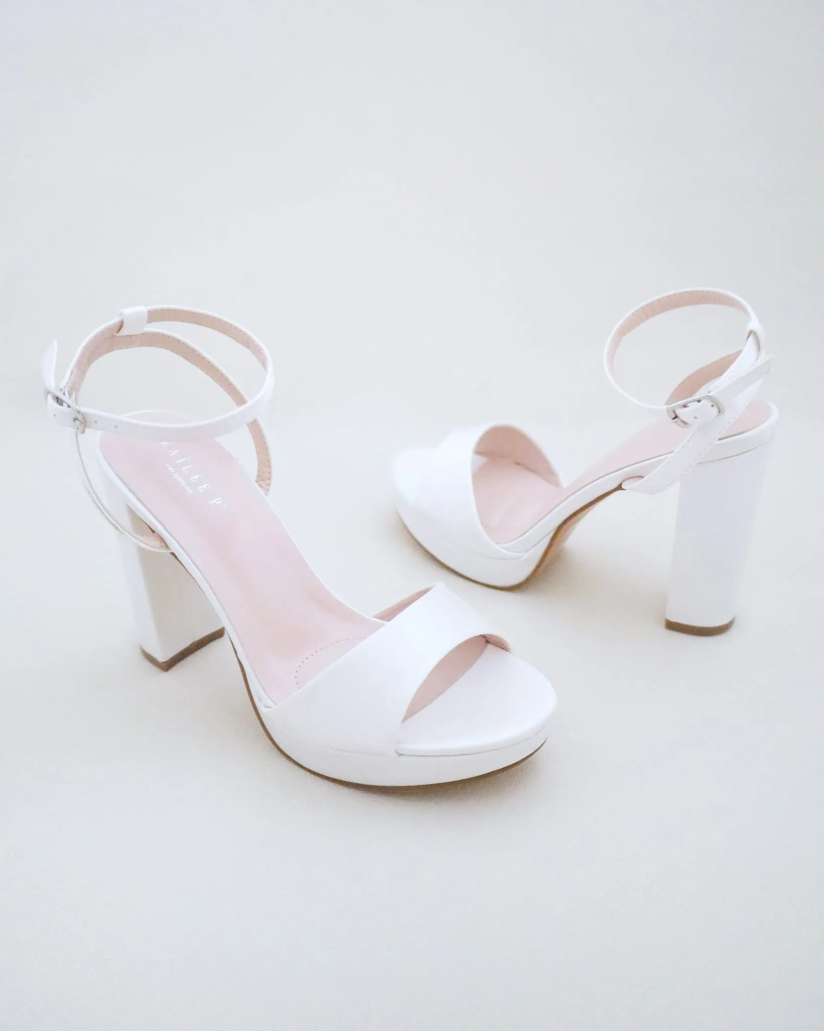 Satin Platform Block Heel Wedding Sandals