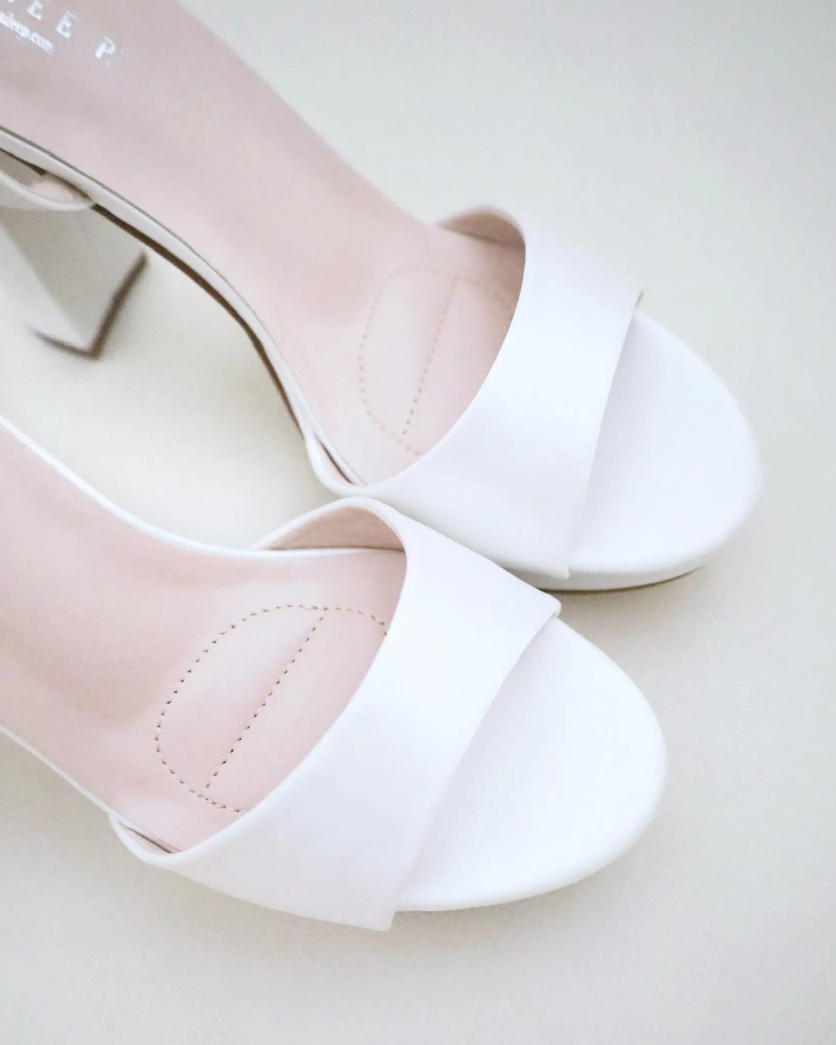 Satin Platform Block Heel Wedding Sandals