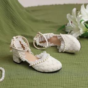 Sohiwoo Sweet Lolita Women's Shoes Chinese Style Thick Heel Baotou Sandals Women's Cos Loli Princess Tea Party Girls' Shoes