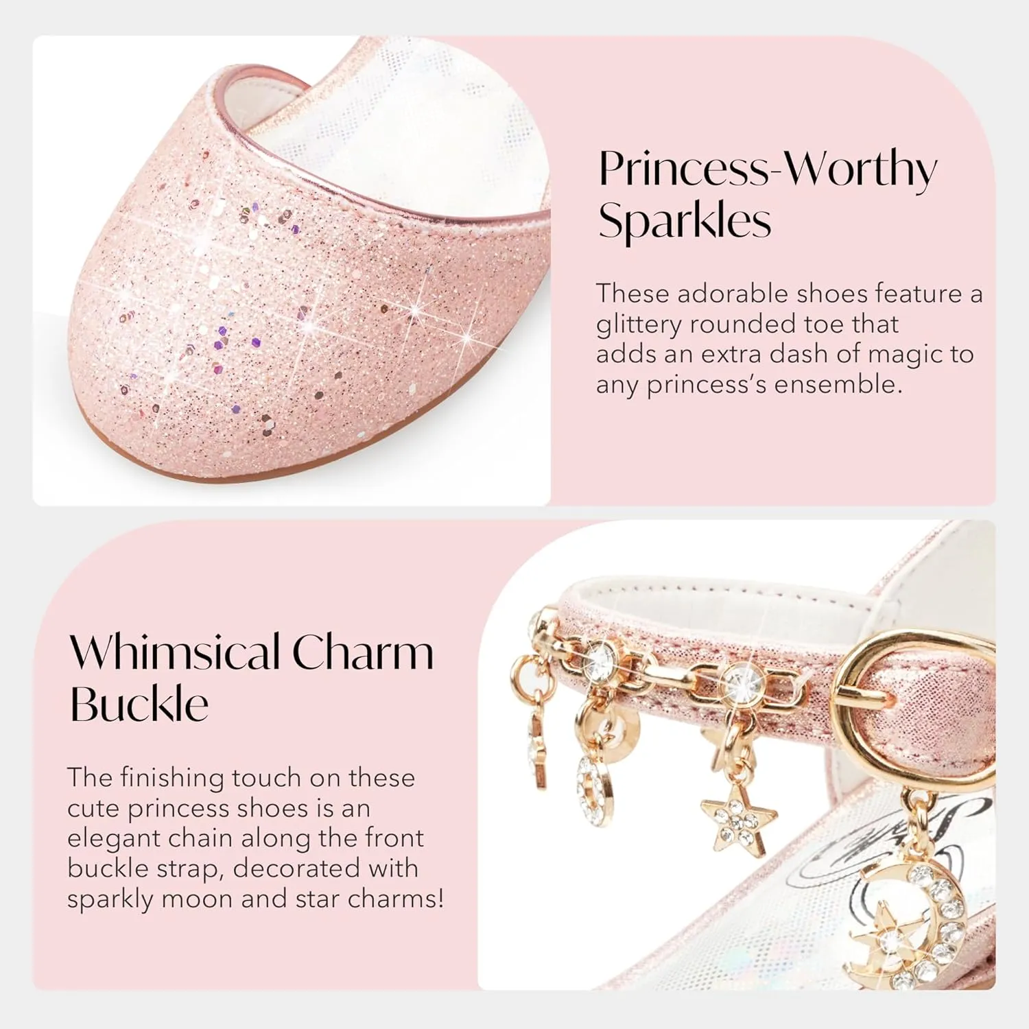 Stelle Girls High Heels Sequins Dress Sandals Princess Dress Shoes Flower Wedding Party Shoes（Toddler/Little/Big Kid）
