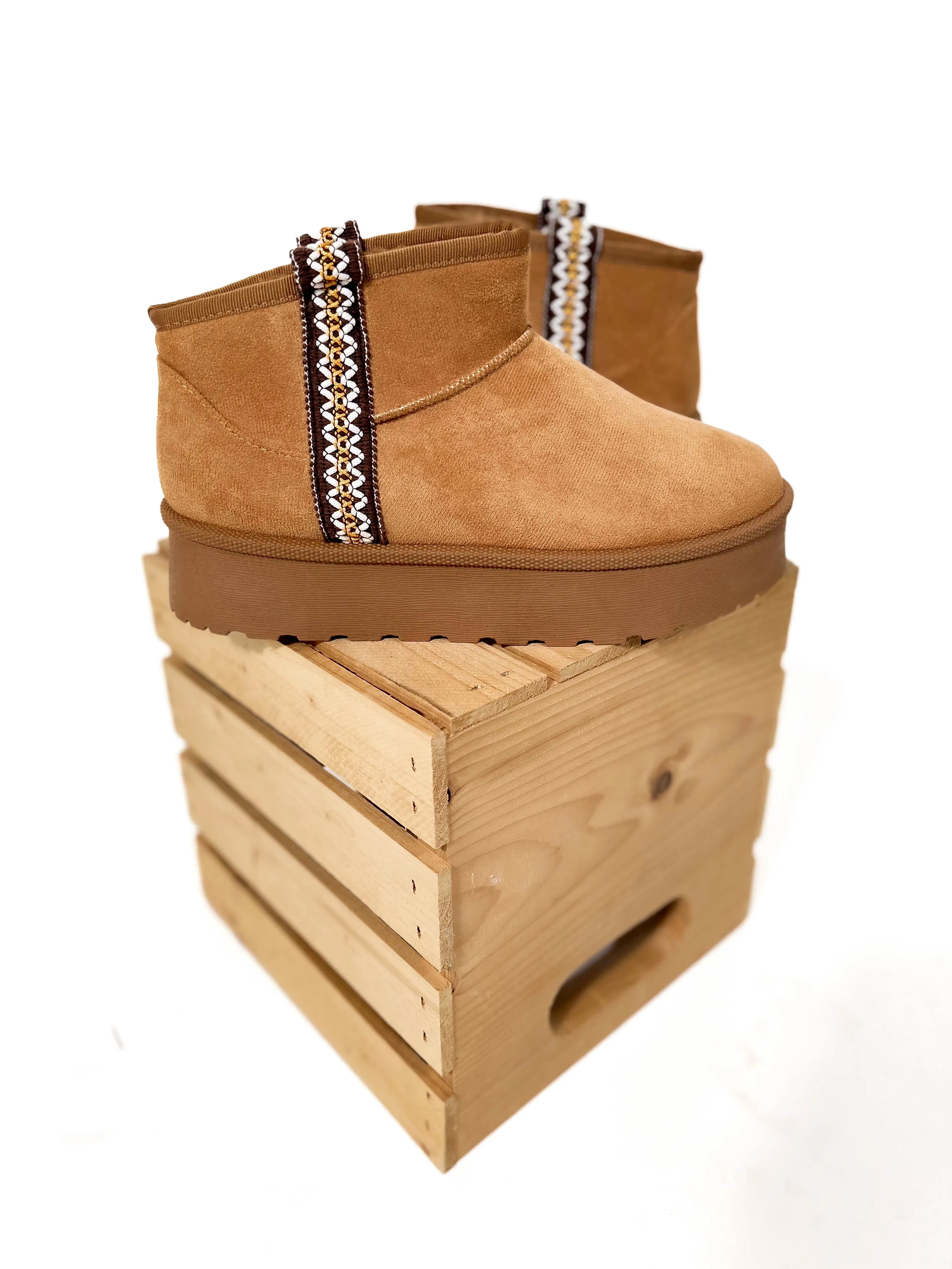 Stockholm Platform Faux Fur Ankle Boot- TAN -FINAL SALE