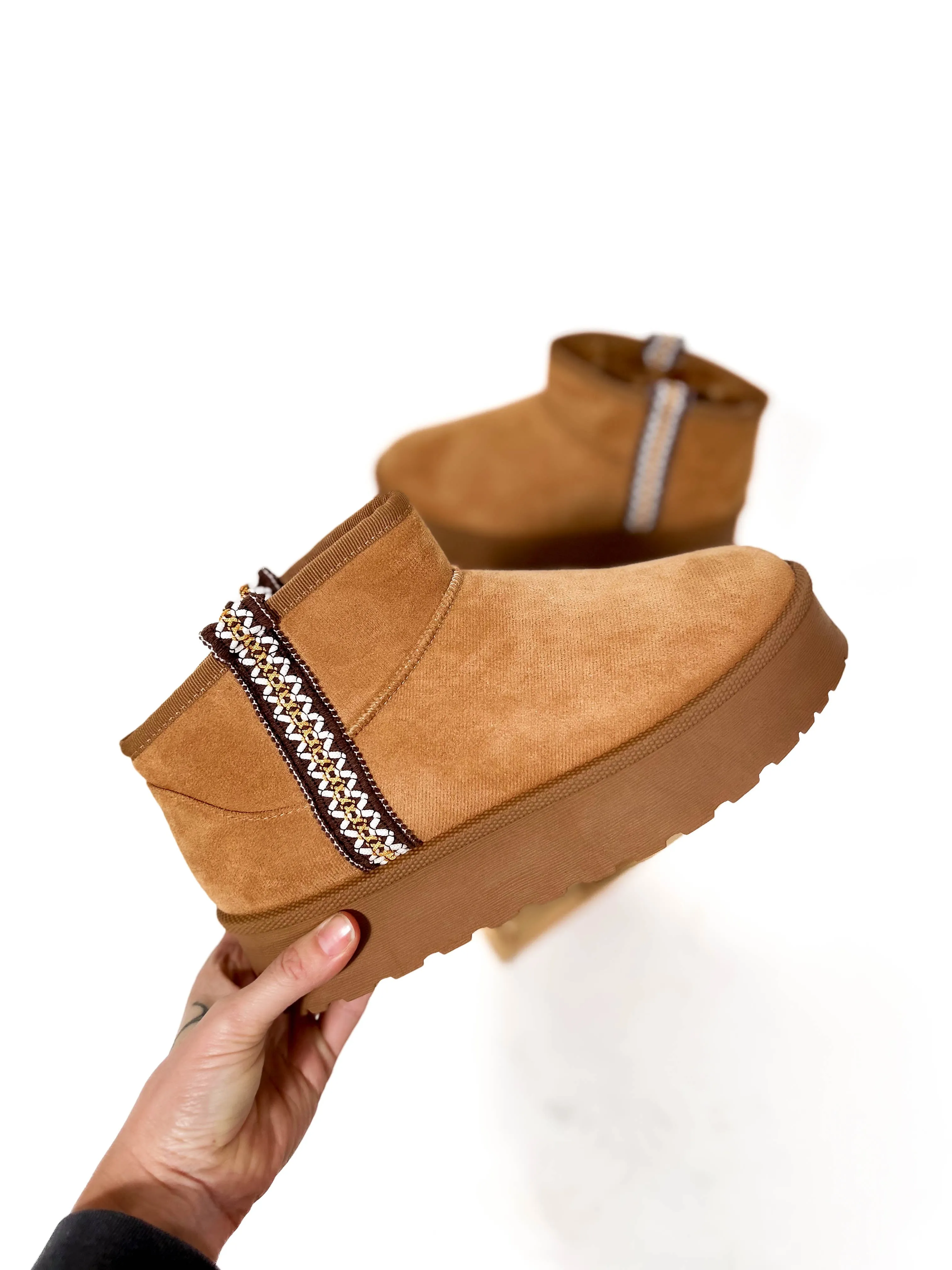 Stockholm Platform Faux Fur Ankle Boot- TAN -FINAL SALE