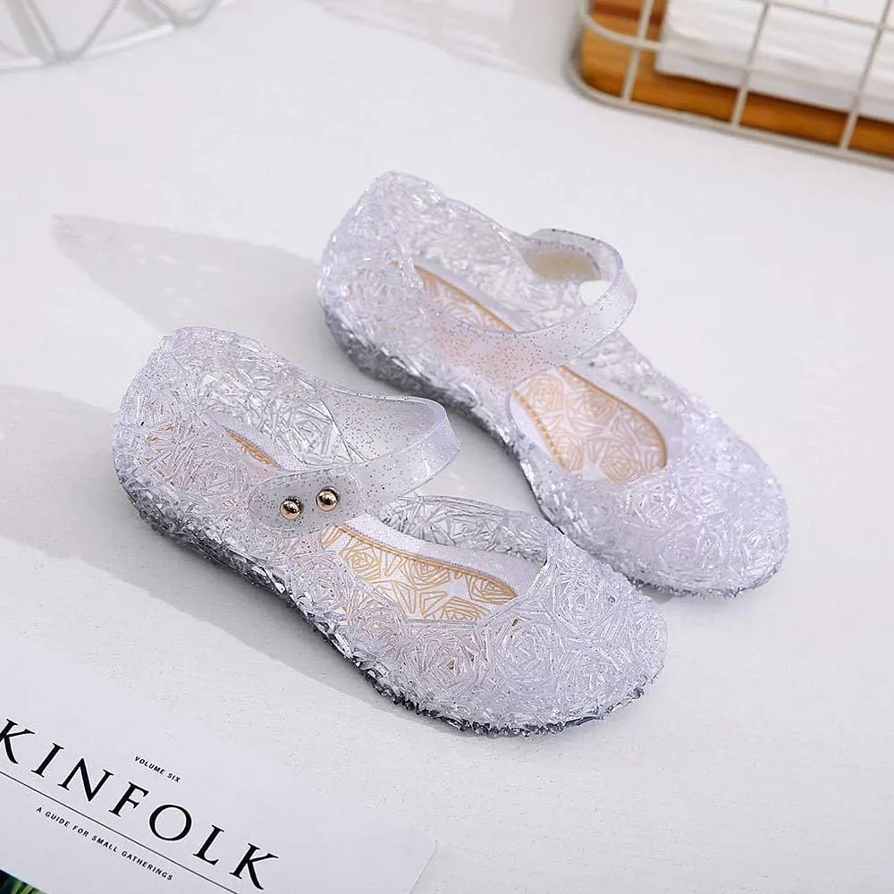 techcity Princess Girls Sandals Dress Up Dance Party Cosplay Jelly Shoes for Kids Toddler Mary Janes