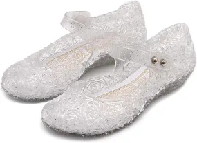 techcity Princess Girls Sandals Dress Up Dance Party Cosplay Jelly Shoes for Kids Toddler Mary Janes