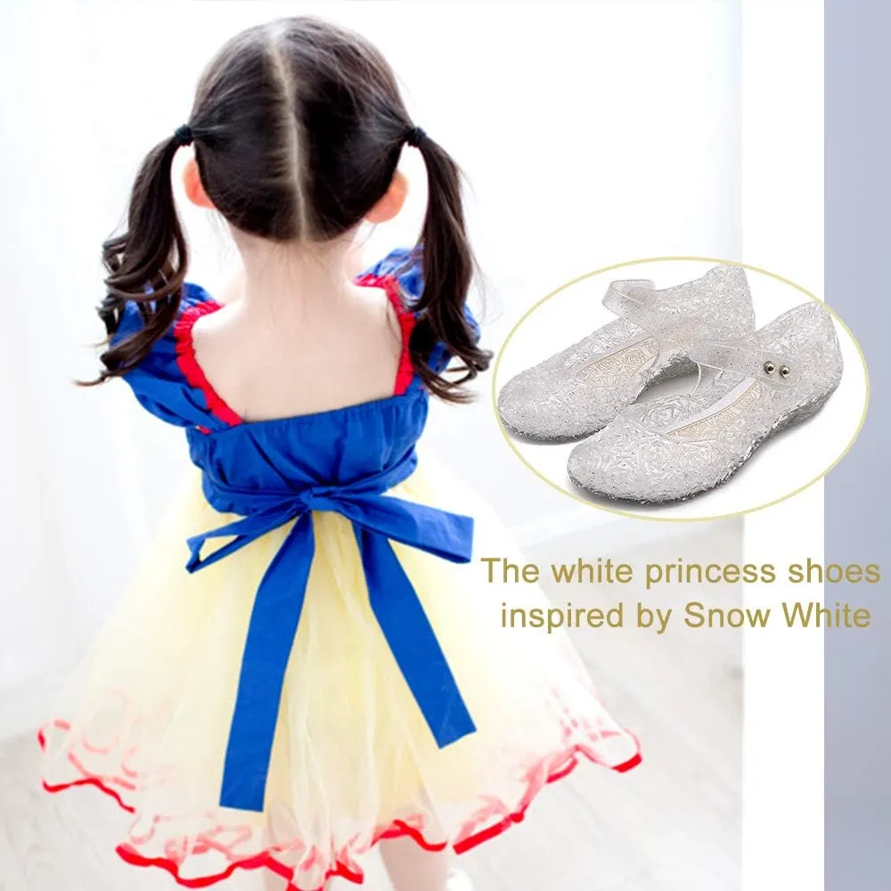 techcity Princess Girls Sandals Dress Up Dance Party Cosplay Jelly Shoes for Kids Toddler Mary Janes