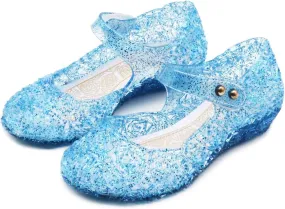 techcity Princess Girls Sandals Dress Up Dance Party Cosplay Jelly Shoes for Kids Toddler Mary Janes