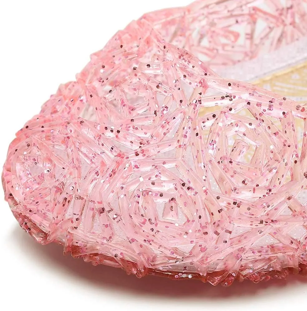 techcity Princess Girls Sandals Dress Up Dance Party Cosplay Jelly Shoes for Kids Toddler Mary Janes