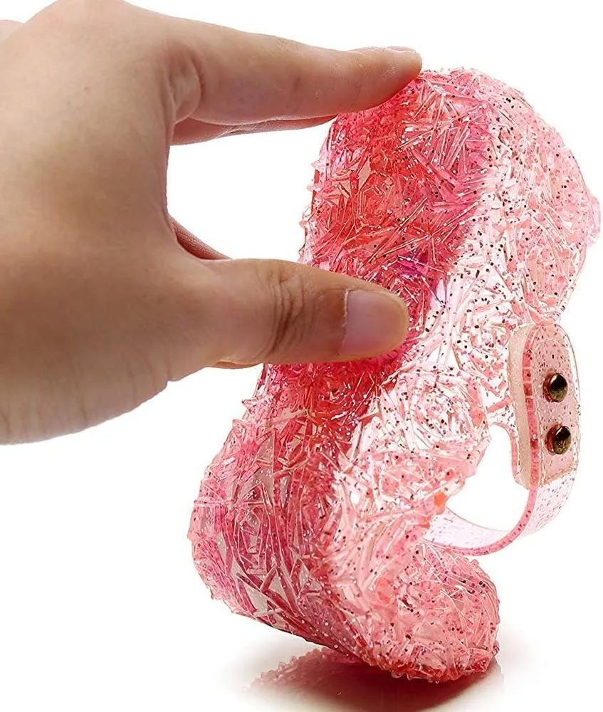 techcity Princess Girls Sandals Dress Up Dance Party Cosplay Jelly Shoes for Kids Toddler Mary Janes