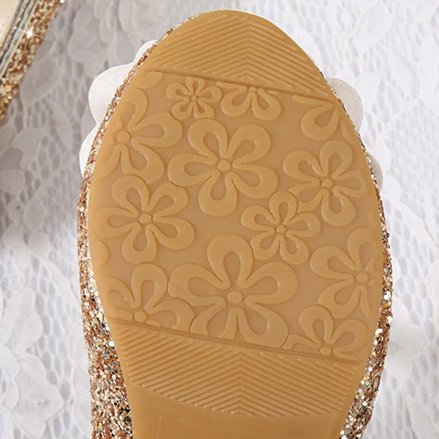 Toddler Girls Sparkly Shoes Low Heels Dress Up Glitter Bowknot Kids Buckle Mary Jane Sandals Wedding