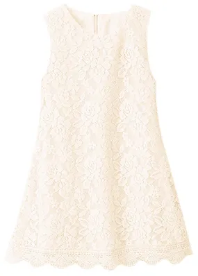 Violet Lace Boho Girl Dress in Ivory