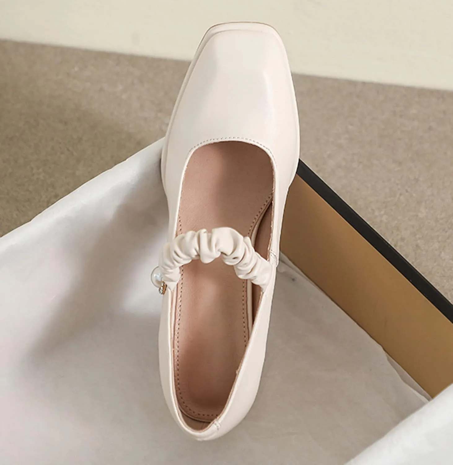 WENJIAZHIZHI Womens Mary Janes Block Heel Lolita Loafers Dress Pumps Ankle Strap Heeled Sandals Shoes for Women Dressy Chunky Low Heels Closed Toe
