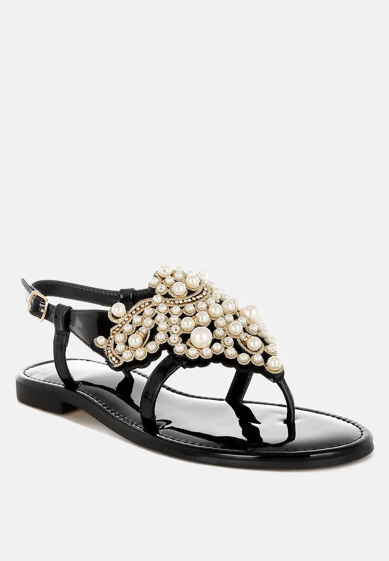 Zalata Pearl Studded Flats