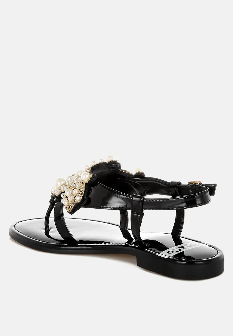 Zalata Pearl Studded Flats